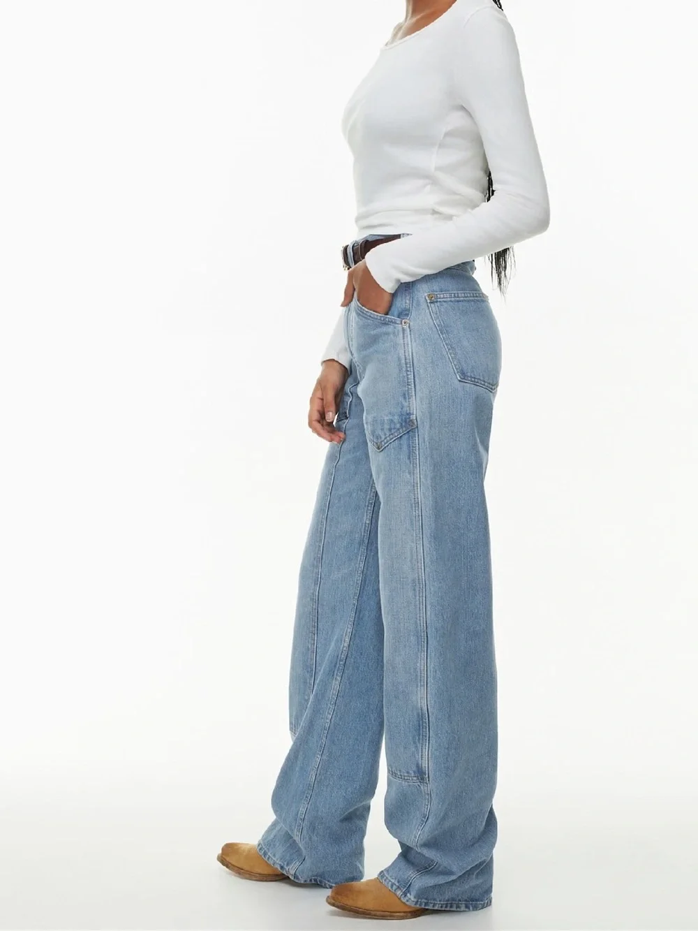 Re/Done Superhigh Workwear Carpenter Jean in Indigo Blue  - Size 27